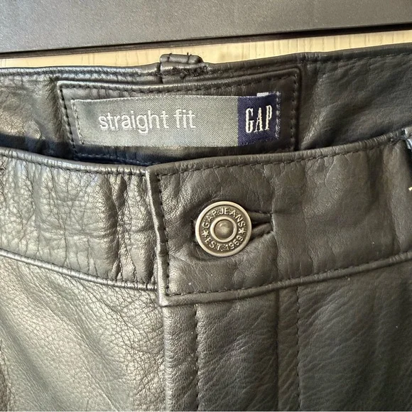 Vintage Gap Biker Straight Fit Genuine Leather Riding Pants Mens Size 38x32